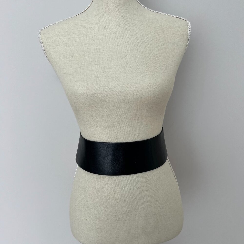 Brave: Black leather, wide belt, size 30, Made in Canada